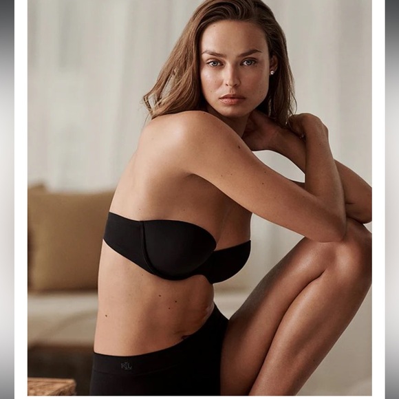 NWT Lauren Ralph Lauren Luxe Smoothing Convertible Strapless Bra 38D Black - Picture 4 of 5